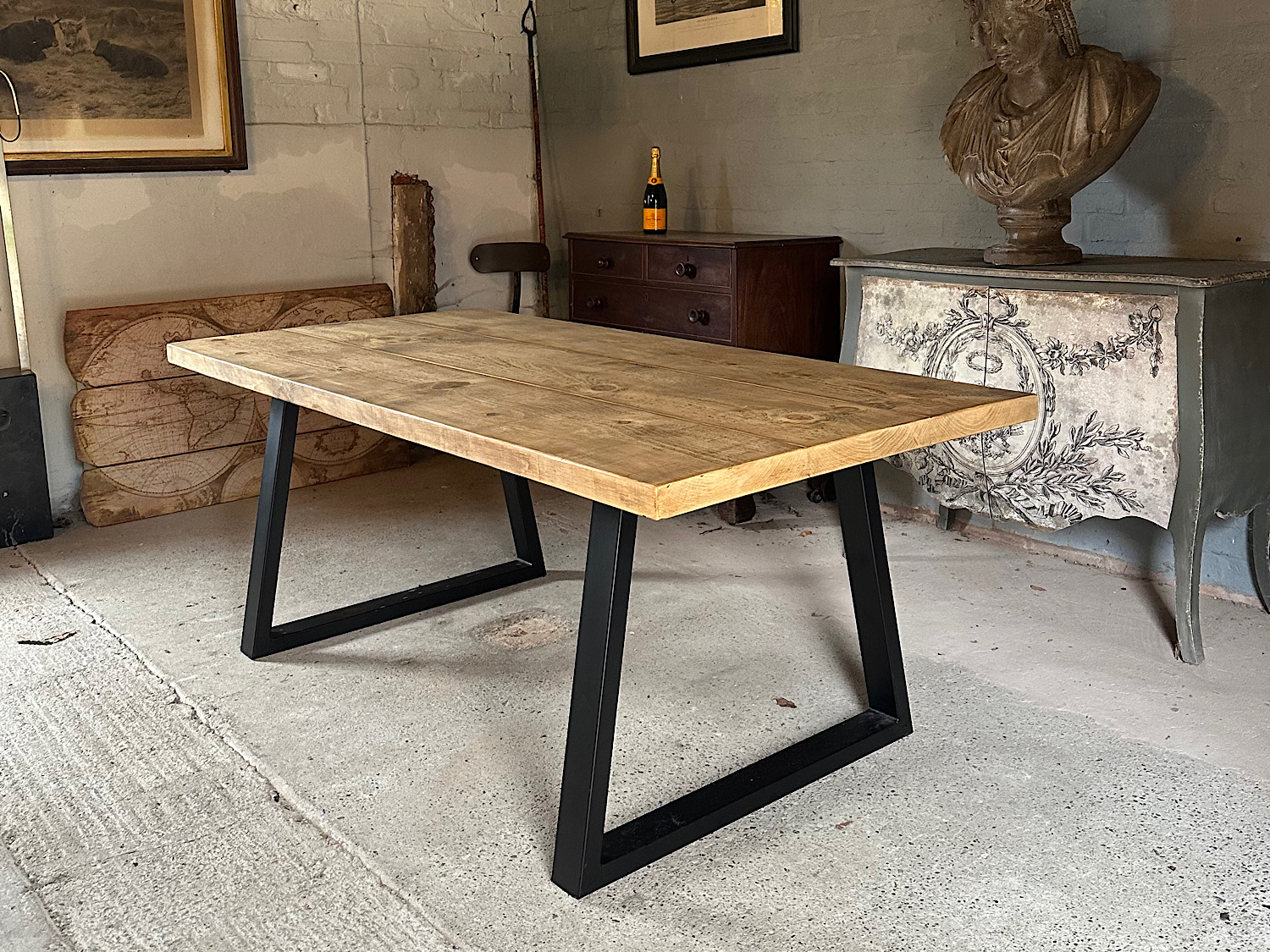 Small Trapeze Rustic Dining Table